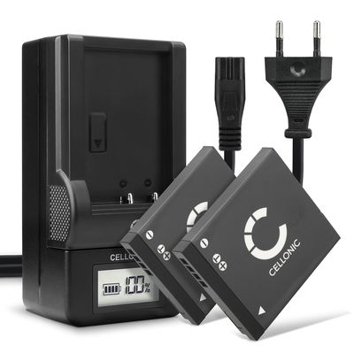 2x Batteria per Panasonic Lumix DMC-FT30, -FT25, DMC-FS45, -FS40, -FS35, DMC-SZ7, -SZ1, DMC-FX90 - DMW-BCK7 NCA-YN101H 700mAh + Caricabatteria DE-A92A di Ricambio sostituzione scorta