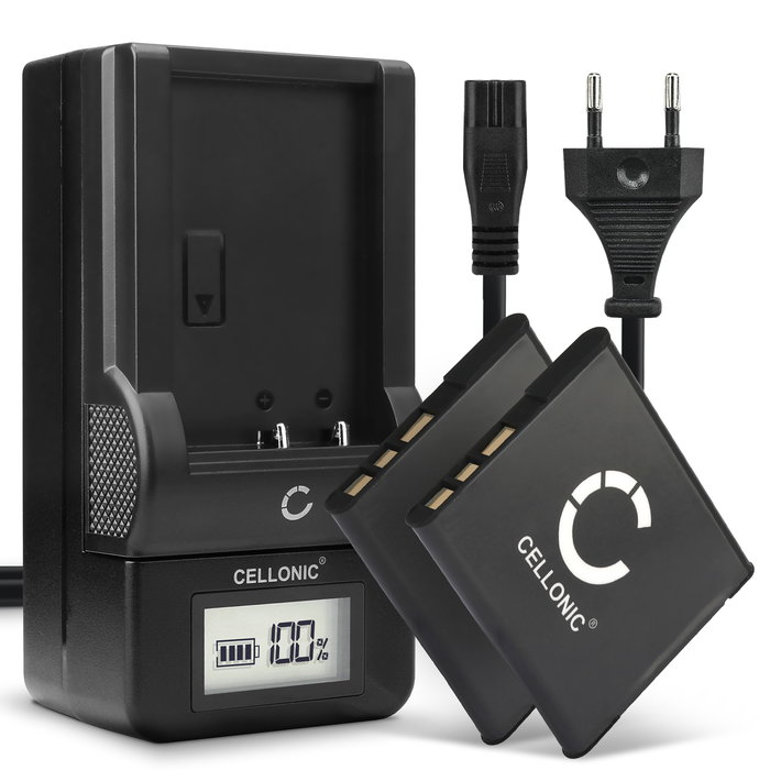 2x Sony NP-BN Akku + Ladegerät 580mAh Ersatzakku Batterie von CELLONIC