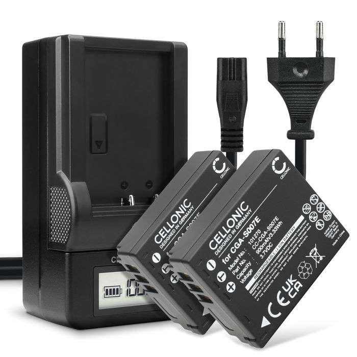 2x Panasonic Lumix DMC-TZ5 Batteria