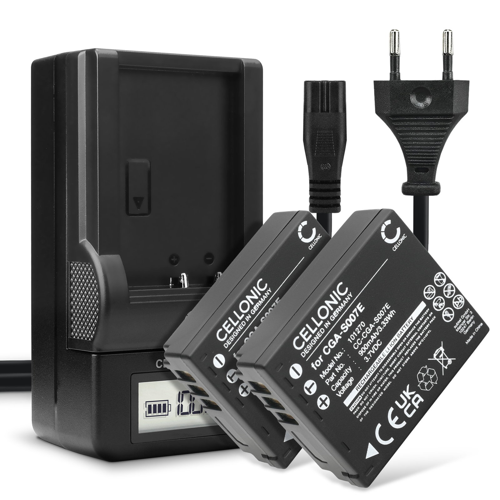 Batteria Compatibile Panasonic CGA-S007/DMW-BCD10 Per Lumix DMC-TZ5, TZ11, TZ15, TZ50