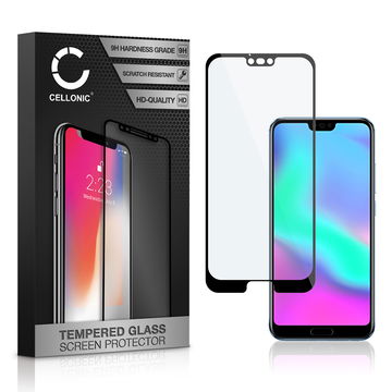 Vetro temperato CELLONIC per Huawei Honor 10, screen protector (3D Full Cover 9H 0,33mm Full Glue) nero Pellicola salva schermo per telefono cellulare smartphone