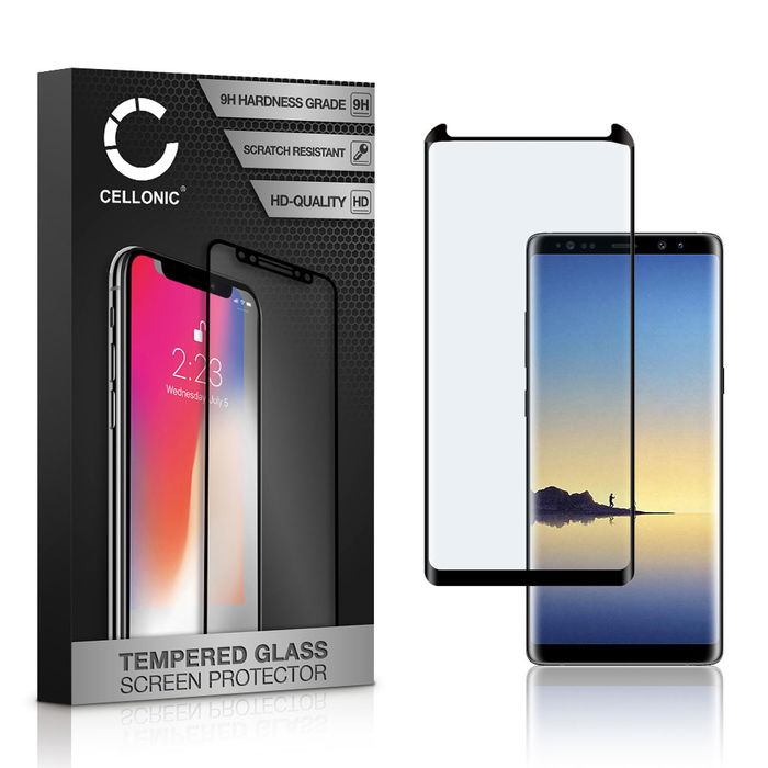 Samsung Galaxy Note 8 (SM-N950) Displayschutzfolie 9H gehärtete Panzerglasfolie 3D Full Cover von CELLONIC