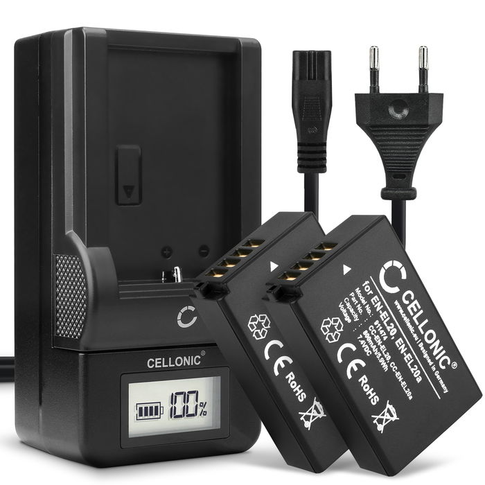 2x Blackmagic Pocket Cinema Akku + Ladegerät 800mAh Ersatzakku Batterie von CELLONIC