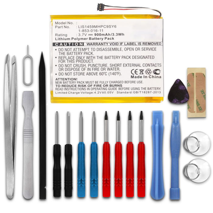 Sony PRS-650 Akku + Werkzeug-Set 900mAh Ersatzakku Batterie von subtel