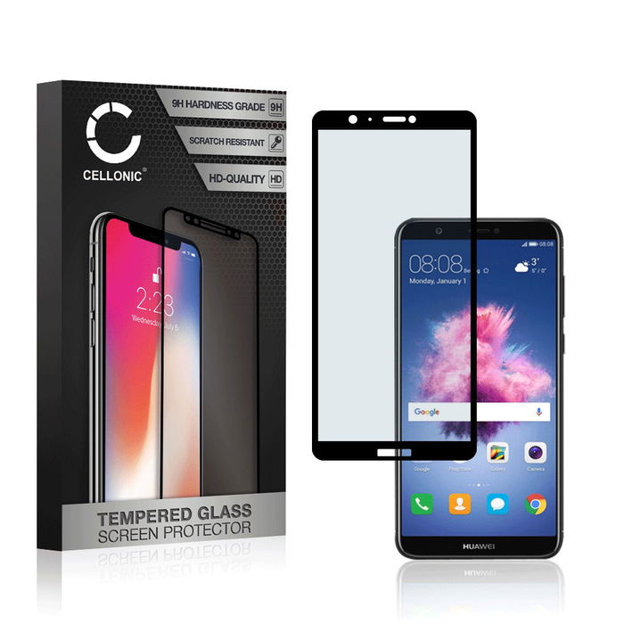 Vetro temperato CELLONIC per Huawei P Smart (2018), screen protector (3D Full Cover 9H 0,33mm Full Glue) nero Pellicola salva schermo per telefono cellulare smartphone