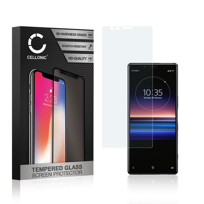 CELLONIC Display Schutzglas kompatibel mit Sony Xperia 1 Handyglas - 3D Full Cover 9H 0,33mm Edge Glue Transparent - Handy Schutzfolie Displayschutz Glas Folie, Screen Protector Glass