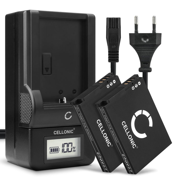 2x CELLONIC Camera Battery for Samsung WB1100f WB200f WB250f WB350f WB500 WB550 WB700 WB750 WB800f WB850f WB2100 EX2f L100 Replacement SLB-10A Battery 1050mAh Backup + Charger