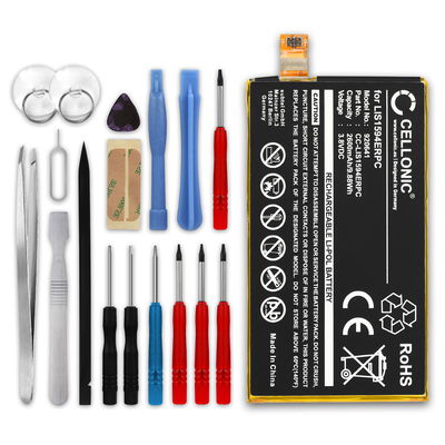 Ersatz Akku für Sony Xperia Z5 Compact / XA Ultra Handy / Smartphone - Ersatzakku LIS1594ERPC 2600mAh + Werkzeug-Set, Handyakku