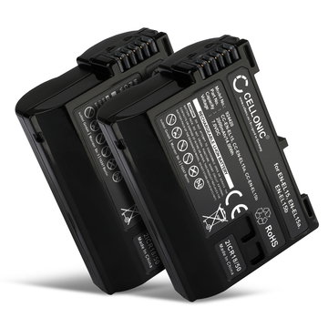 2x Batteria EN-EL15 per Nikon D850 D750 1 V1 D7500 D7200 D800 D810 D7100 D7000 D610 da CELLONIC