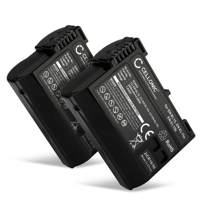 2x Nikon Z 6 II Akku 2000mAh Ersatzakku Batterie von CELLONIC