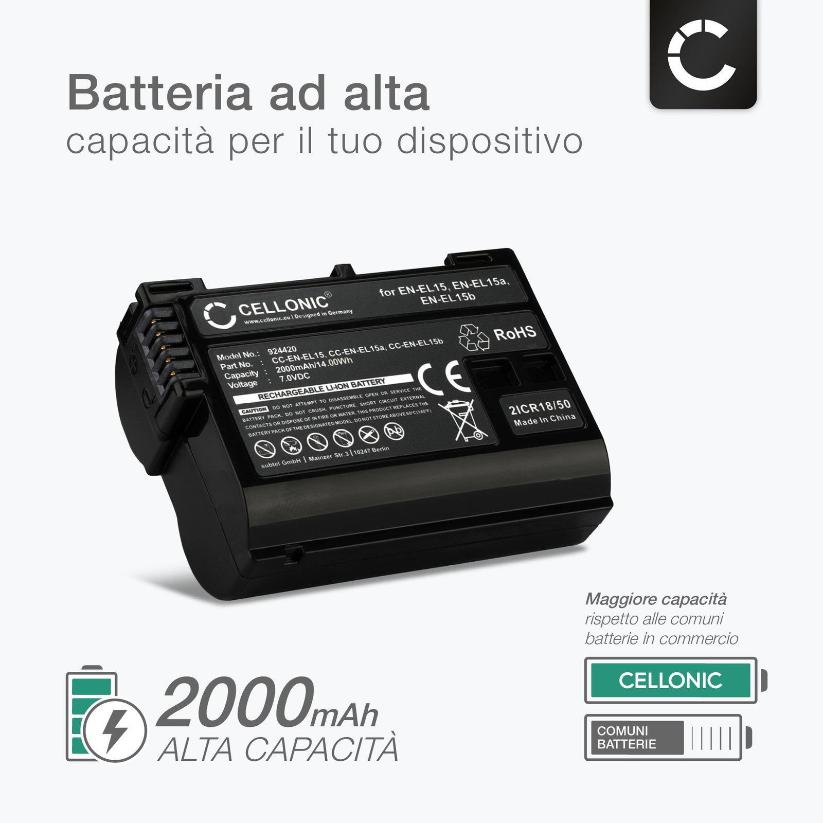 Batteria Ricaricabile Li-ion En-el15c