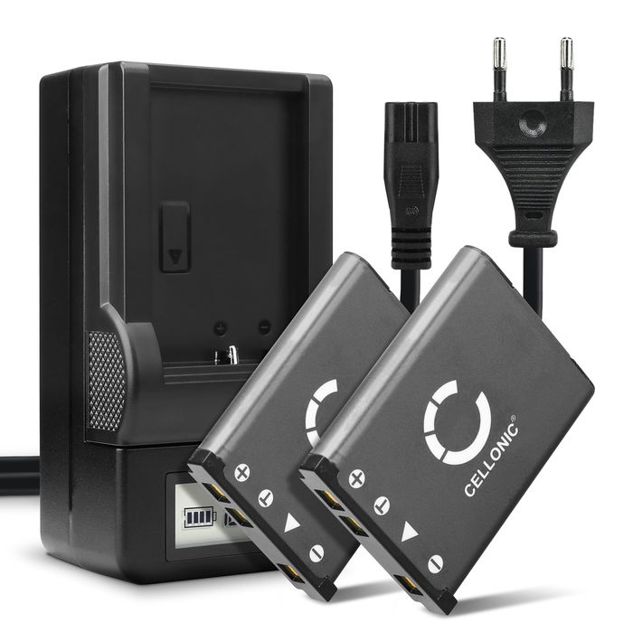 2x Nikon Coolpix S225 Akku + Ladegerät 700mAh Ersatzakku Batterie von CELLONIC