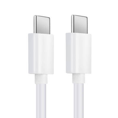 USB C Type C Kabel für Lenovo ZUK Edge / ZUK Z1, Z2, Pro / Phab 2 (USB Type C -> USB Type C) Handy Ladekabel - 1m 3A (PD 60W) PVC weiß - Datenkabel für Smartphone