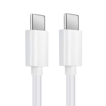 Cavo USB 3.1 Gen 1 con connettore USB C Type C per telefono Nokia 8.3, 8.1 / 7.2, 7.1, 7+ / 6.2, 6.1 / 5.4, 5.3 / 3.4 / 9 Pureview / M2 filo di 1m cavetto dati & ricarica 3A (PD 60W) in PVC bianco per cellulare