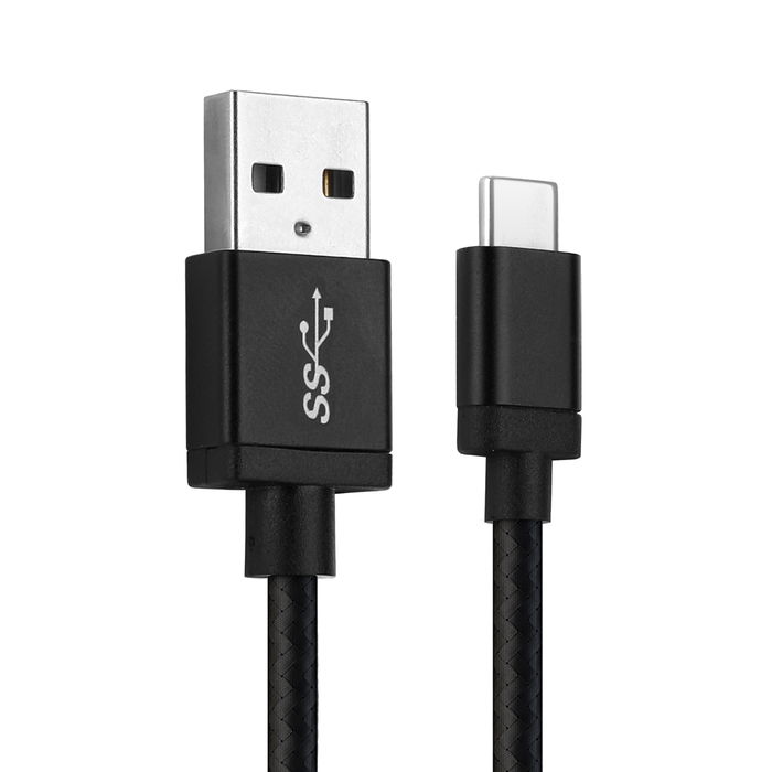 Cavo USB 3.1 Gen 1 con connettore USB C Type C per telefono Microsoft Lumia 950 / Lumia 950 XL filo di 1m cavetto dati & ricarica 3A in Nylon nero per cellulare