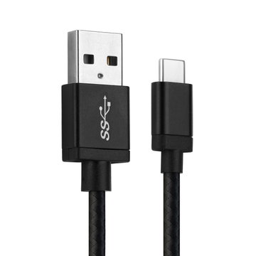 Cavo USB 3.1 Gen 1 con connettore USB C Type C per telefono OnePlus 9, 9 Pro, 8, 8 Pro, 8T, 7, 7 Pro, 7T, 7T Pro, 6, 6T, Nord, Nord 2 filo di 1m cavetto dati & ricarica 3A in Nylon nero per cellulare