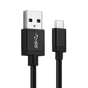 Câble USB C Type C 1m pour casque Bang & Olufsen BeoPlay A1, A2 Active, P2, P6 / BeoLit 17 data et charge 3A Nylon noir