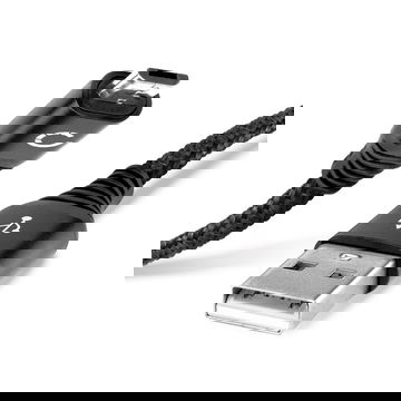 Micro USB Kabel für Doro 8035, 8031, 7080, 7060, 7010, 6530, 6520, 6060, 6050, 6040, 6030, 2424, 2414, 1370 Handy Ladekabel - 1m 2.4A Nylon schwarz - Datenkabel für Smartphone