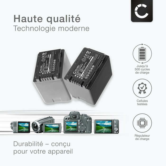 Batterie VW-VBK180 Pour Caméscope Panasonic HC-V10 Batterie VW-VBK180 Pour Caméscope Panasonic HC-V10