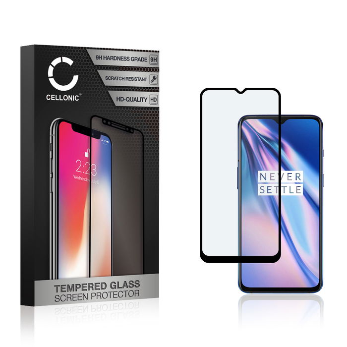 Vetro temperato CELLONIC per OnePlus 7 / 6T, screen protector (3D Case-friendly 9H 0,33mm Full Glue) nero Pellicola salva schermo per telefono cellulare smartphone