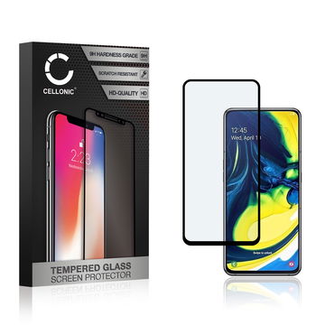 Vetro temperato CELLONIC per Samsung Galaxy A80 (SM-A805), screen protector (3D Full Cover 9H 0,33mm Full Glue) nero Pellicola salva schermo per telefono cellulare smartphone