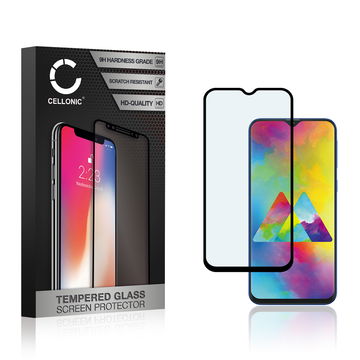 Vetro temperato CELLONIC per Samsung Galaxy M20 (SM-M205), screen protector (3D Case-friendly 9H 0,33mm Full Glue) nero Pellicola salva schermo per telefono cellulare smartphone