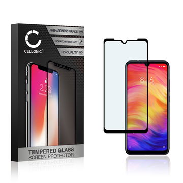 Vetro temperato CELLONIC per Xiaomi Redmi Note 7, screen protector (3D Full Cover 9H 0,33mm Full Glue) nero Pellicola salva schermo per telefono cellulare smartphone