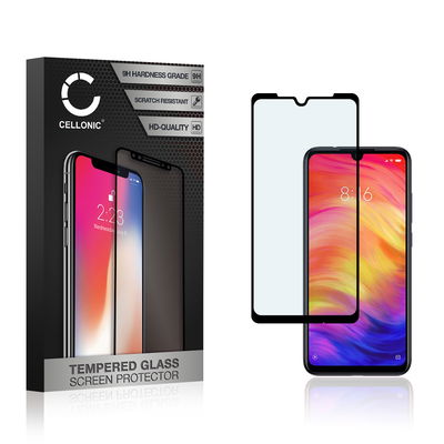 Vetro temperato CELLONIC per Xiaomi Redmi Note 7, screen protector (3D Full Cover 9H 0,33mm Full Glue) nero Pellicola salva schermo per telefono cellulare smartphone