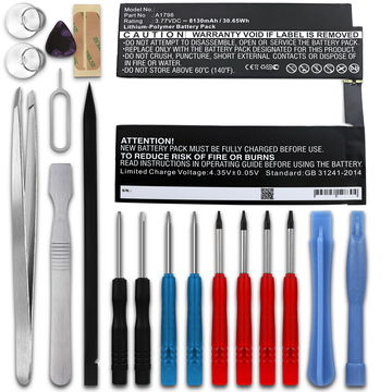 Pack batterie 8130mAh et outils pour tablette Apple iPad Pro 10,5" (A1701 / A1709 / A1852) - kit pour remplacement facile d'une batterie A1798 tablette, livre numérique et e-book