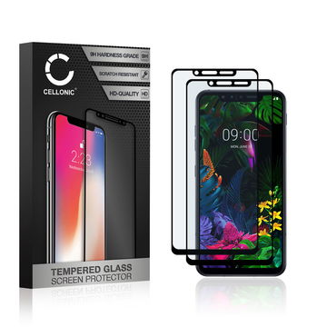 2x Vetro temperato CELLONIC per LG G8s ThinQ, screen protector (3D Case-friendly 9H 0,33mm Full Glue) nero Pellicola salva schermo per telefono cellulare smartphone