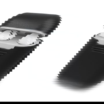 subtel Case Cover for Apple AirPods AirPods 2 Cases - Protective Plastic Soft Shell Charging Case Skin Portable & Shockproof Slim Anti-Slip - Black