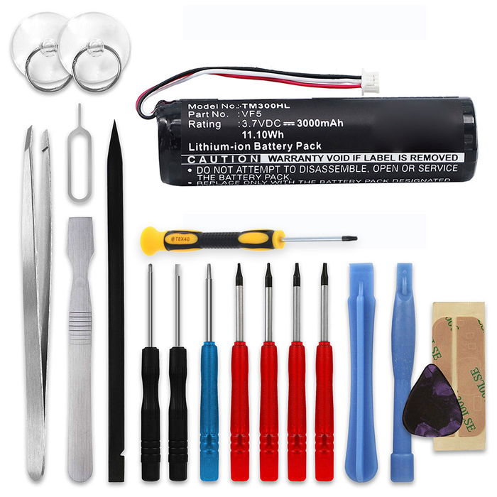 TomTom Go Classic Akku + Werkzeug-Set 3000mAh Ersatzakku Batterie von subtel