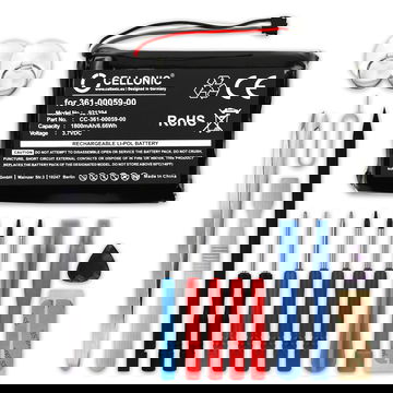 Ersatz Akku für Garmin Zumo 390, Zumo 350, Zumo 340 (010-01043-01, 020-00218-05) GPS Navigation - Navi Ersatzakku 361-00059-00 + Werkzeug-Set - 1800mAh Navigationsgerät Batterie