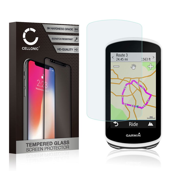 Garmin Edge 1030 Protecteur d'écran 9H en verre trempé 2.5D de CELLONIC