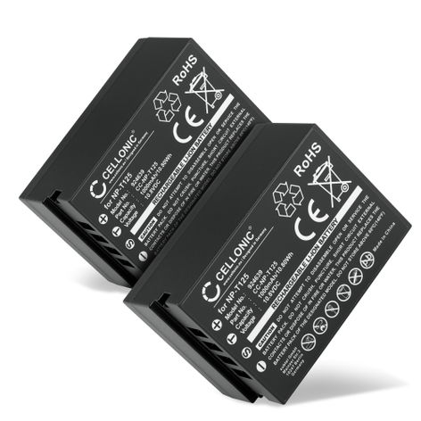 2x Batterie pour Appareils Photo FujiFilm GFX 50s, 50R; GFX100; Fuji Fujifilm GFX 50S (1000mAh, 10.8V) de subtel