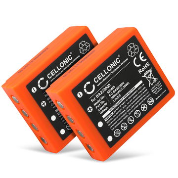 2x Batteria sostitutiva BA223000, BA223030, FUB6 per telecomando/radiocomando HBC Radiomatic Quadrix, Micron 4, 5, 6, 7, Vector Pro, Keynote Affidabile ricambio da 2000mAh celle dalla lunga durata di vita utile