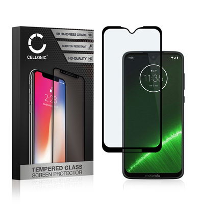 Vetro temperato CELLONIC per Motorola Moto G7 / Moto G7 Plus, screen protector (3D Case-friendly 9H 0,33mm Full Glue) nero Pellicola salva schermo per telefono cellulare smartphone