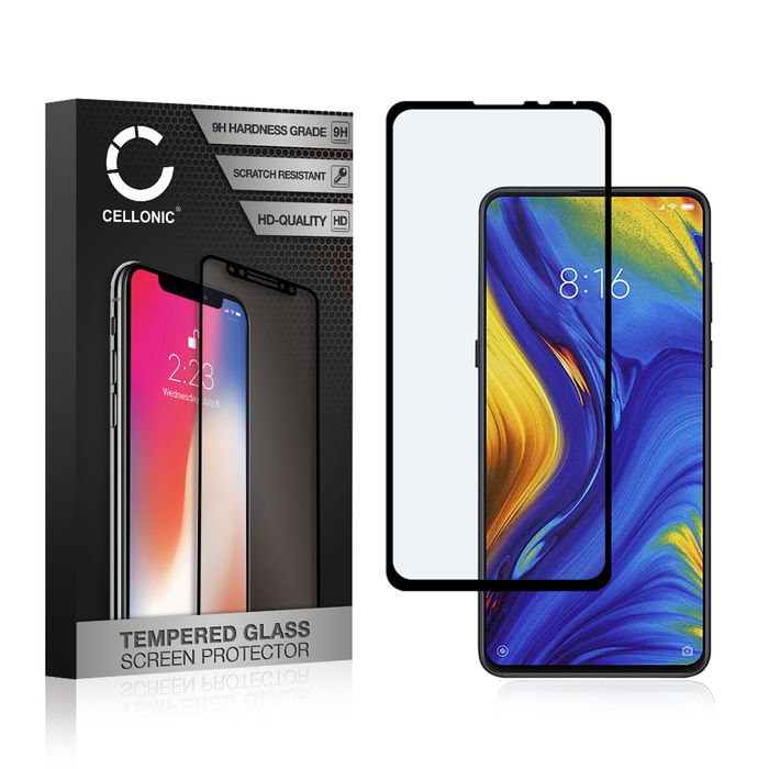 Vetro temperato CELLONIC per Xiaomi Mi Mix 3, screen protector (3D Case-friendly 9H 0,33mm Full Glue) nero Pellicola salva schermo per telefono cellulare smartphone
