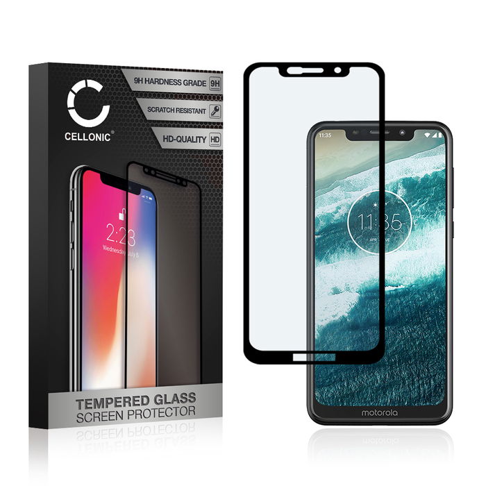 Vetro temperato CELLONIC per Motorola One (P30 Play), screen protector (3D Full Cover 9H 0,33mm Full Glue) nero Pellicola salva schermo per telefono cellulare smartphone