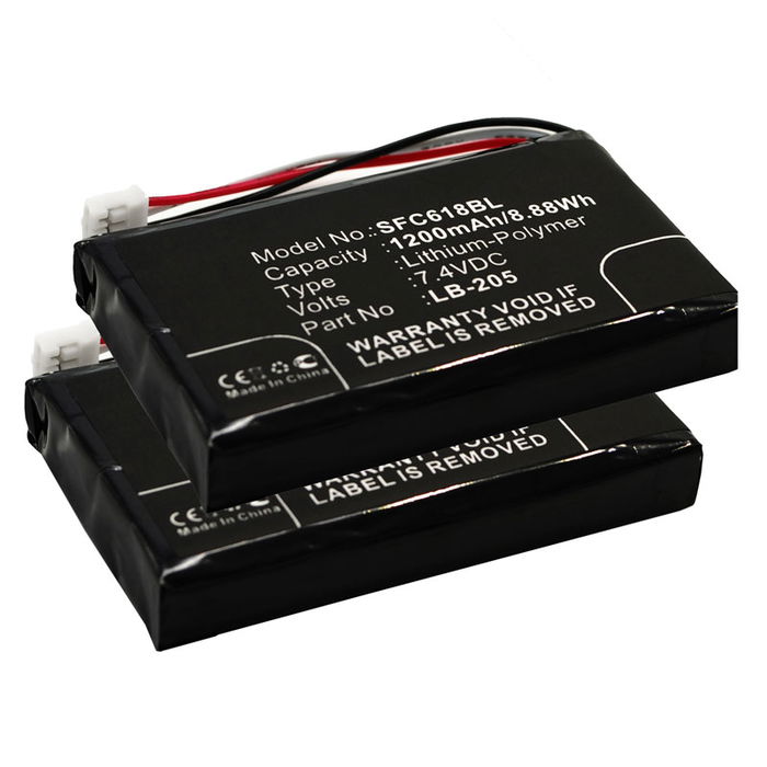 2x 131-0477, LB-205 Ersatz Akku für Safescan 6185 - Kartenlesegerät Ersatzakku 131-0477, LB-205 - Zahlungsterminal Zusatzakku 1200mAh, POS Batterie