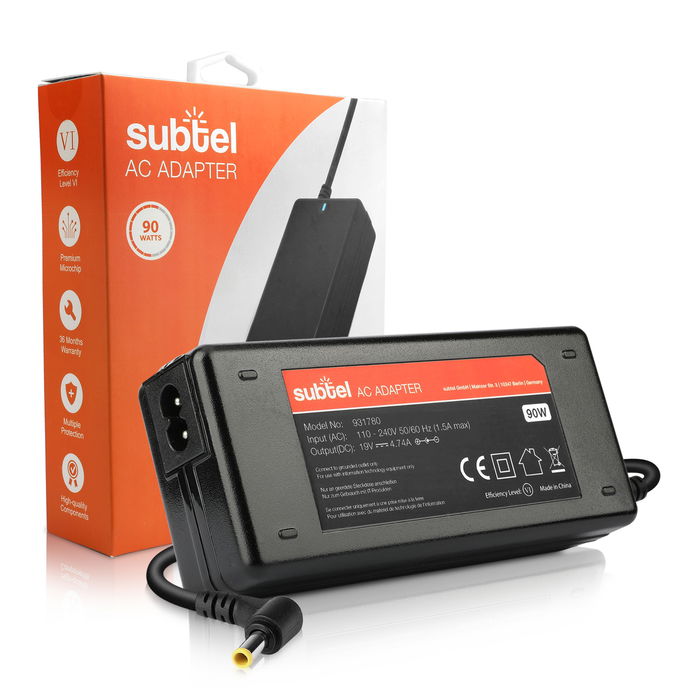 19V Laptop Ladekabel: 90W Ladegerät und Netzteil für Samsung M60 M55, P60 Pro P50 Pro, RC520, E172, Q70, R730 R540, NC10 N150 N102 Notebook PCs - 2.6m Netzkabel XE500T1C, Anschluss(5.5mm x 3mm + pin)