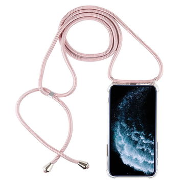 Collier pour Apple iPhone 11 Pro - Silicone, Transparent/rose Etui,Housse, Coque, Pochette