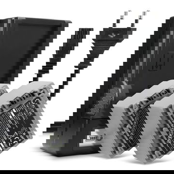 2x Batteria per Sony DCR-HC28 HC21 HC23 HC26 HC30 HC32 HC36 HC40 HC96 HDR-HC3 DCR-DVD105 DCR-SR100 - NP-FP50 -FP70 NP-FH50 -FH70 1360mAh + Caricabatteria di Ricambio sostituzione scorta