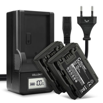 Pack de 2x batteries NP-FZ100 2040mAh pour appareil photo Sony A7 IV, Alpha 7C, A6600, 7S III, Alpha 1, Sony A9, A7R III, Alpha 7R V - Avec chargeur BC-QZ1 et câble d'alimentation