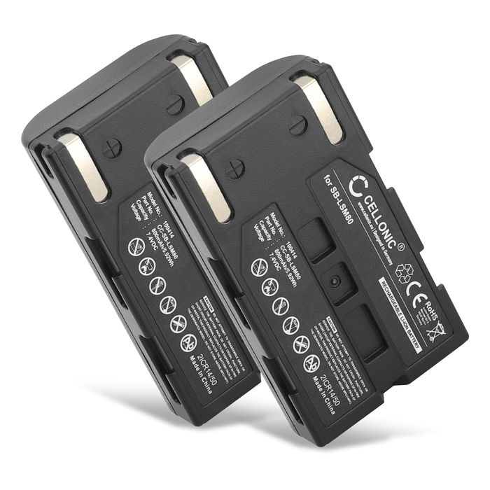 2x Samsung VP-DC163 Batteria da 800mAh marcata CELLONIC