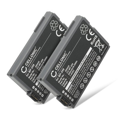 2x Batterie pour Canon DC100 DC20 DC10 DC40 DC95 DC19 DC201 MVX4i MVX460 DC21 DC220 MVX450 HR10 BP-208 BP-208DG (700mAh, 7.4V) de CELLONIC