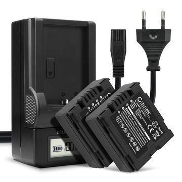 2x Batteria per Panasonic NV-GS10 NV-GS120 NV-GS140 NV-GS150 NV-GS158 NV-GS180 NV-GS188 NV-GS200 - CGA-DU06,CGA-DU07,CGA-DU12,CGA-DU14 750mAh + Caricabatteria di Ricambio sostituzione scorta
