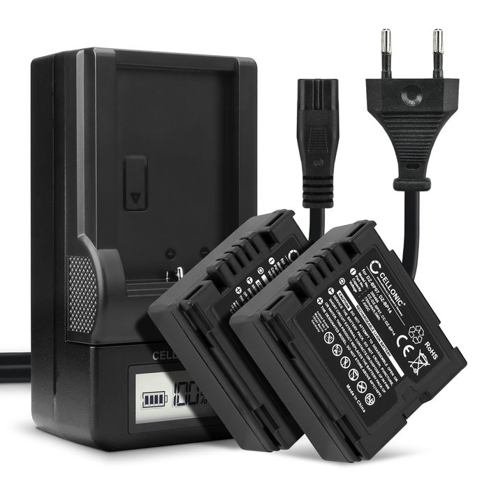2x Panasonic VDR-D150 Batteria da 750mAh marcata CELLONIC + Caricabatteria