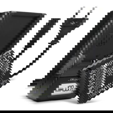 Pack de 2x batteries DMW-BLD10 900mAh pour appareil photo Panasonic Lumix DMC-GX1 Lumix DMC-G3 Lumix DMC-GF2 Lumix DMC-ZS7 Lumix DMC-TS2 - Avec chargeur DMW-BLD10 et câble d'alimentation