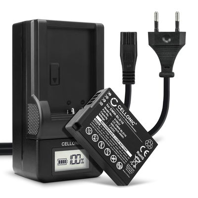 Pack de 2x batteries DMW-BLD10 900mAh pour appareil photo Panasonic Lumix DMC-GX1 Lumix DMC-G3 Lumix DMC-GF2 Lumix DMC-ZS7 Lumix DMC-TS2 - Avec chargeur DMW-BLD10 et câble d'alimentation